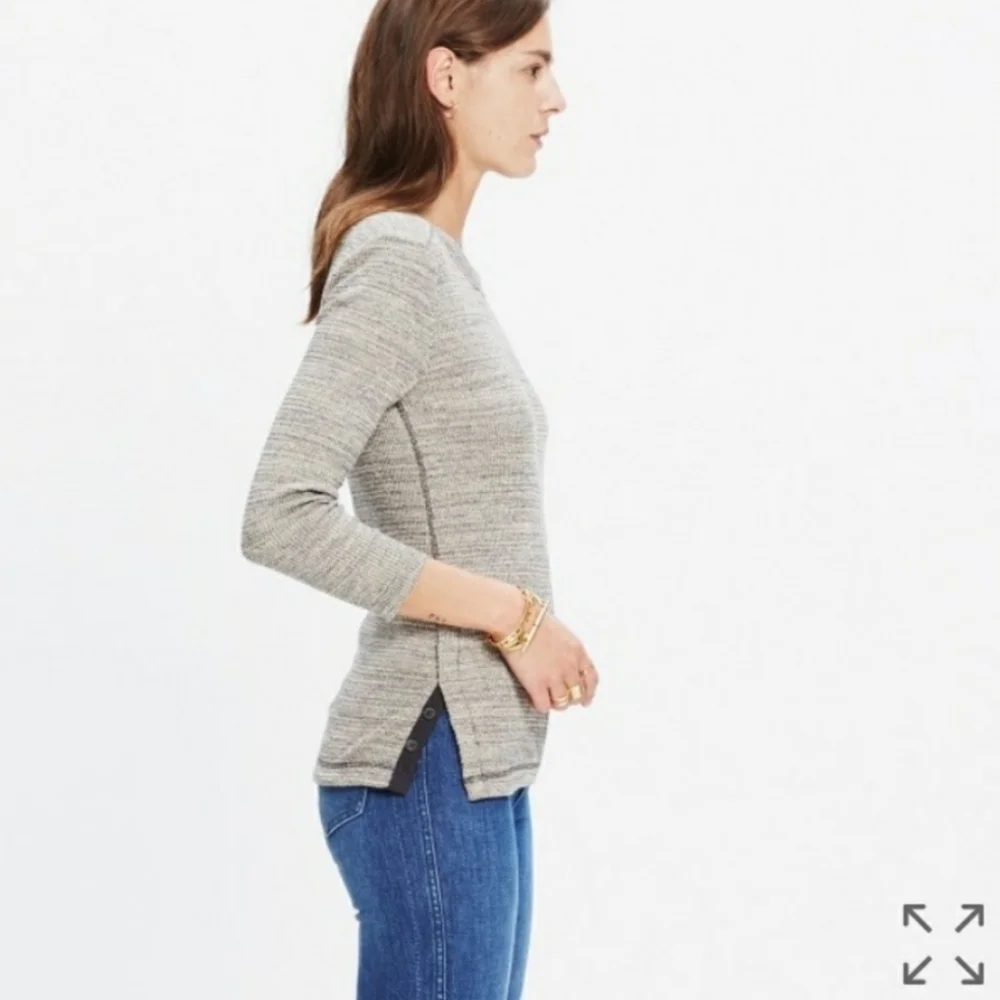 Madewell Thermal Side Button Tee Size Small - Picture 2 of 7